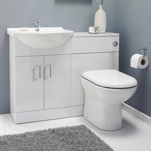 Additional image for Vanity Pack With Pan & Curved Basin 1050mm (LH, White).