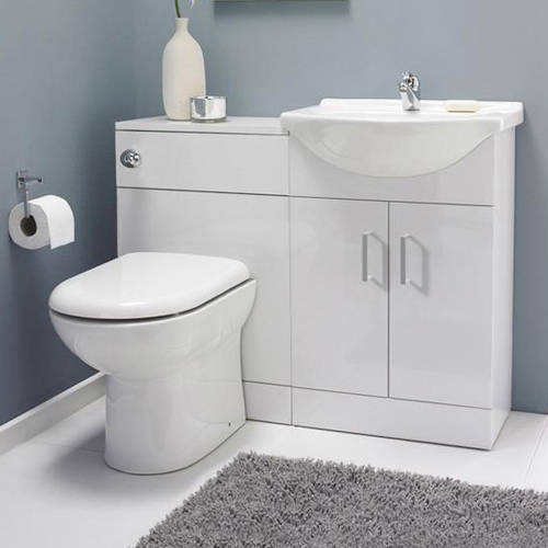 Additional image for Vanity Pack With Pan & Curved Basin 1050mm (RH, White).