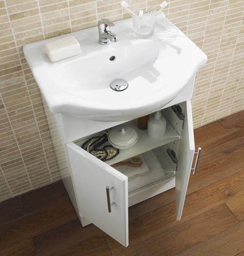 Additional image for Vanity Pack With Pan & Curved Basin 1050mm (RH, White).