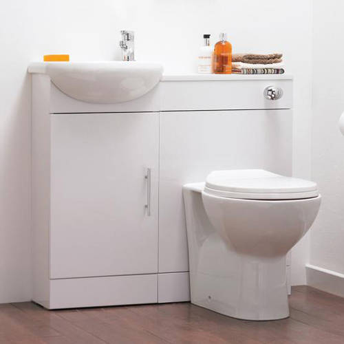 Additional image for Vanity Pack With Pan, Cistern, Tap & Basin 920mm (LH, White).