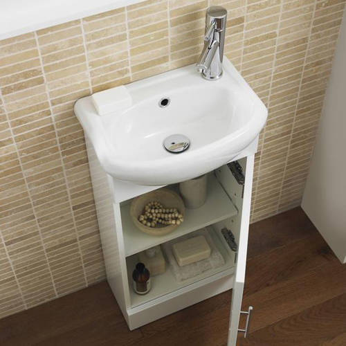 Additional image for Vanity Pack With Pan, Cistern, Tap & Basin 920mm (LH, White).