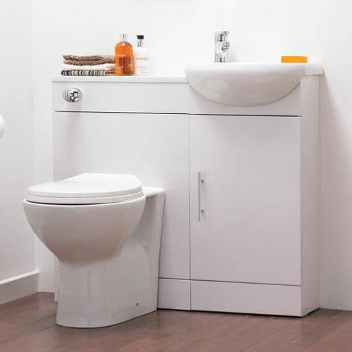 Additional image for Vanity Pack With Pan, Cistern, Tap & Basin 920mm (RH, White).
