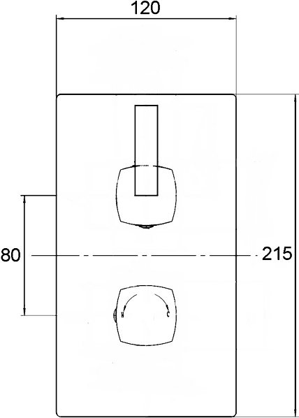 Additional image for Twin Thermostatic Shower Valve With LED Square Head.