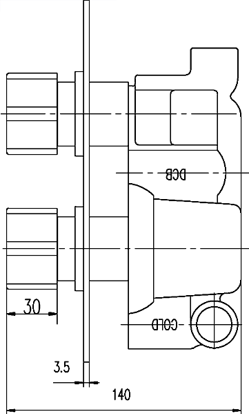 Additional image for Twin Thermostatic Shower Valve & Large LED Square Head.