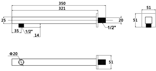 Additional image for Twin Thermostatic Shower Valve With Head & Arm (Chrome).