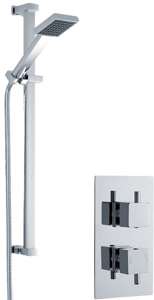 Additional image for Twin Thermostatic Shower Valve With Slide Rail Kit (Chrome).