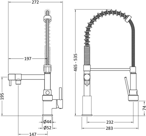 Additional image for Rinser Kitchen Tap With Pot Filler Spout (Chrome).