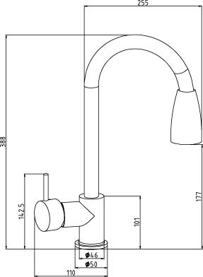 Additional image for Pull Out Spray Kitchen Tap (Chrome).