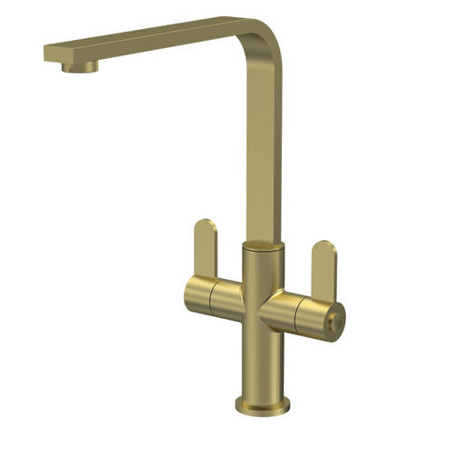 Additional image for Mono Kitchen Tap With Dual Handles (Brushed Brass).