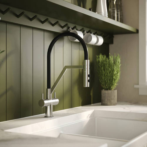 Additional image for Rinser Kitchen Tap With Dual Handles (Chrome).