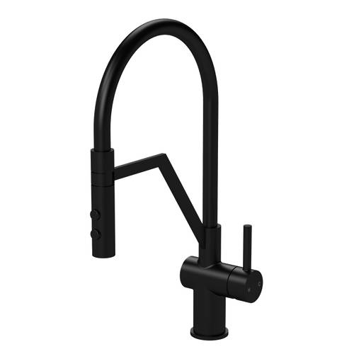 Additional image for Rinser Kitchen Tap With Lever Handle (Matt Black).