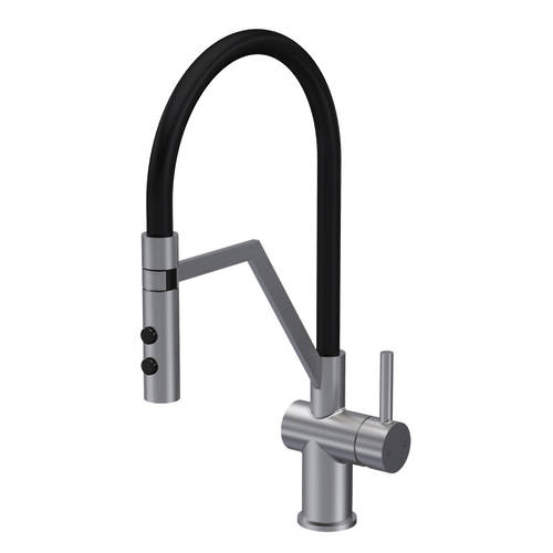Additional image for Rinser Kitchen Tap With Lever Handle (Brushed Nickel).