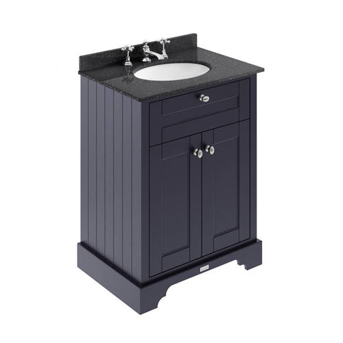 Additional image for Vanity Unit, Basin & Black Marble 600mm (Blue, 3TH).