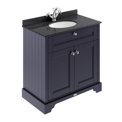 Additional image for Vanity Unit, Basin & Black Marble 800mm (Blue, 1TH).