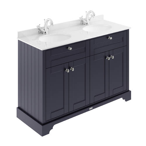 Additional image for Vanity Unit With 2 Basins & White Marble (Blue, 1TH).