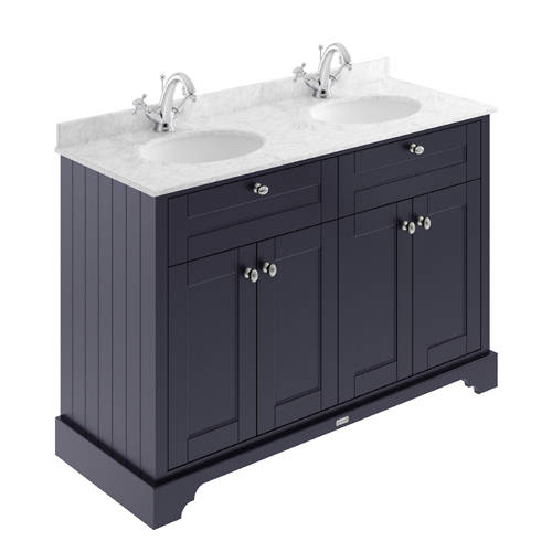 Additional image for Vanity Unit With 2 Basins & Grey Marble (Blue, 1TH).