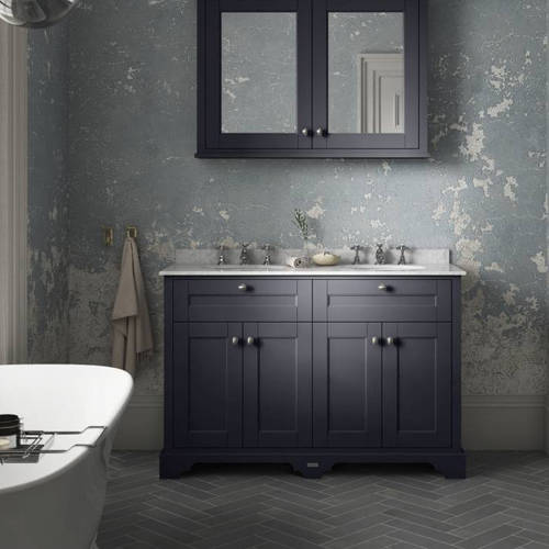 Additional image for Vanity Unit With 2 Basins & Grey Marble (Blue, 3TH).