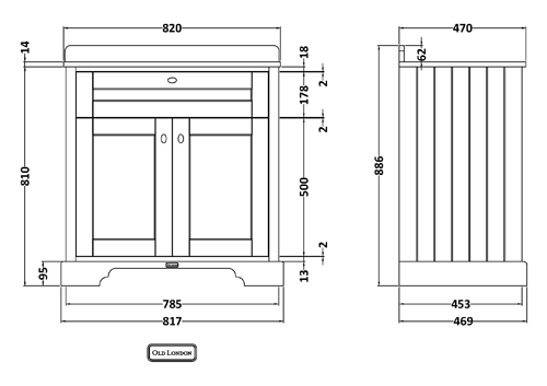 Additional image for Vanity Unit, Basin & White Marble 800mm (Sand, 1TH).