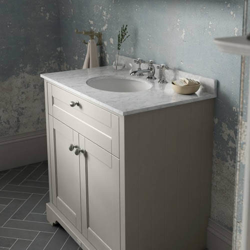 Additional image for Vanity Unit, Basin & Grey Marble 800mm (Sand, 3TH).