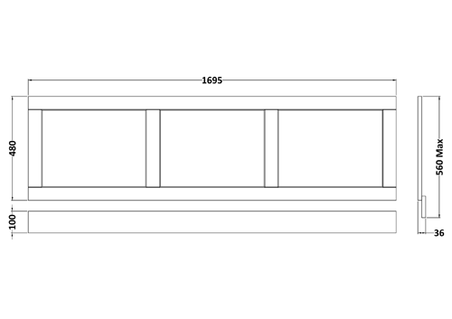 Additional image for Bath Panel Pack, 1700x750mm (Storm Grey).