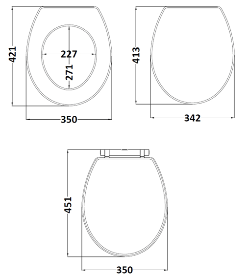 Additional image for Carlton Toilet Seat With Soft Close (Twilight Blue).