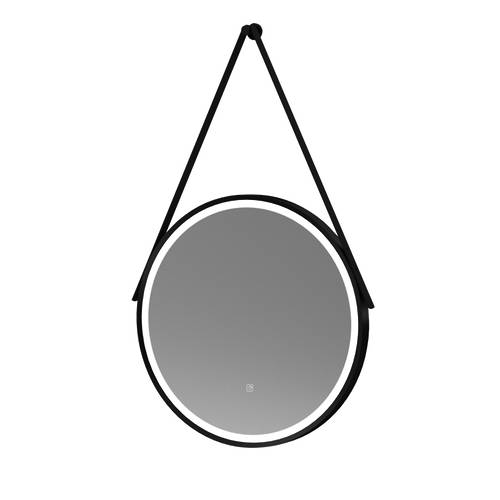 Additional image for Round Illuminated Mirror (600mm, Black).