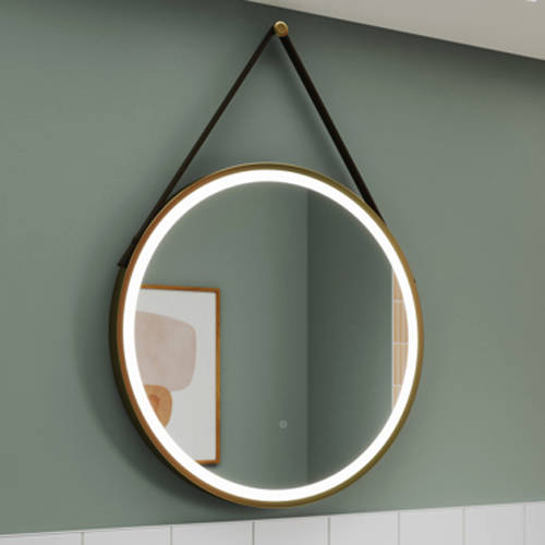 Additional image for Round Illuminated Mirror (600mm, Br Brass).