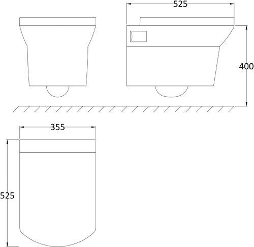 Additional image for Wall Hung Toilet Pan With 550mm Basin & Semi Ped.