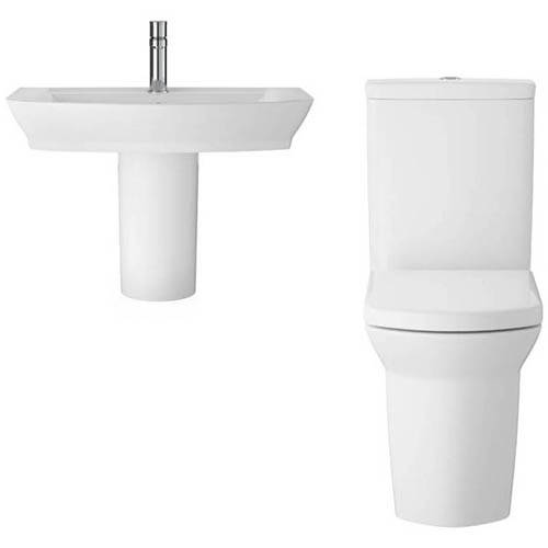 Additional image for Maya Flush Toilet With 550mm Basin & Semi Ped.