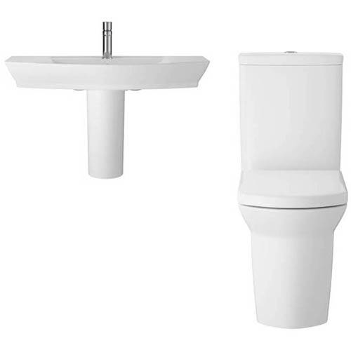Additional image for Maya Flush Toilet With 850mm Basin & Semi Ped.