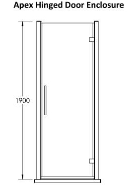 Additional image for Apex Hinged Shower Door With 8mm Glass (700mm).