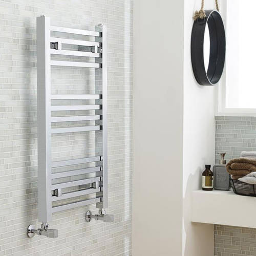 Additional image for Square Ladder Towel Radiator (Chrome). 800x500mm.