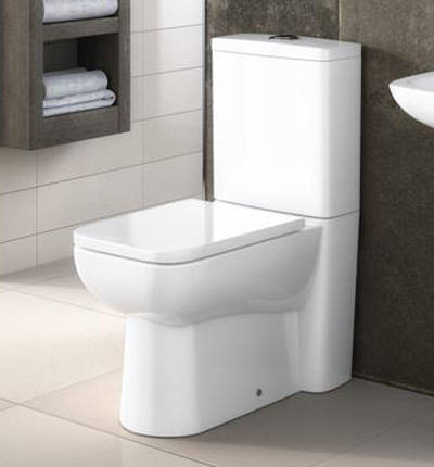 Additional image for Compact Semi Flush to Wall Toilet Pan, Cistern & Seat.