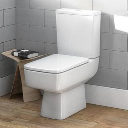 Additional image for Semi Flush To Wall Compact Toilet Pan With Cistern & Luxury Seat.