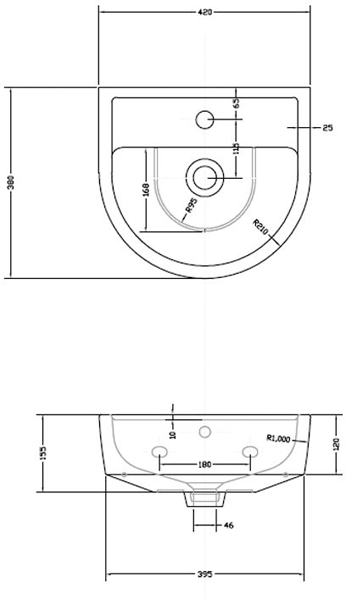 Additional image for Basin & Semi Pedestal (420mm).