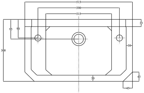 Additional image for Traditional Cloakroom Basin 515x300mm (2 Tap Holes).