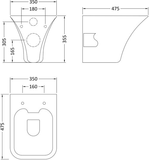 Additional image for Grace Wall Hung Bathroom Suite.