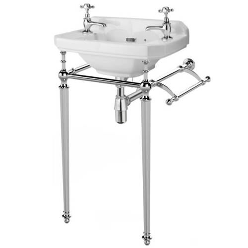 Additional image for Washstand, 515mm Basin & Towel Rail (2TH, Chrome).