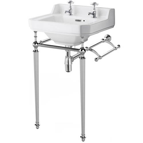 Additional image for Washstand, 560mm Basin & Towel Rail (2TH, Chrome).