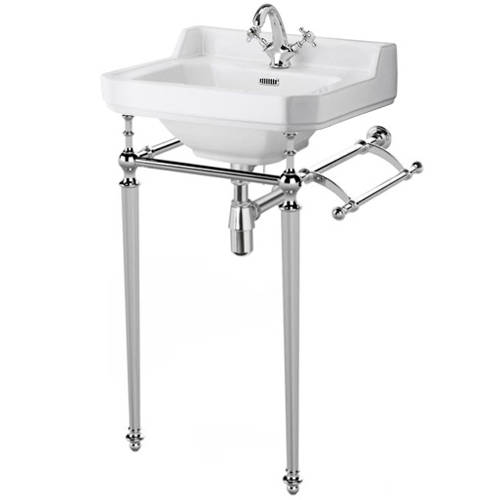 Additional image for Washstand, 560mm Basin & Towel Rail (1TH, Chrome).