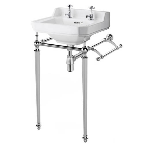 Additional image for Washstand, 500mm Basin & Towel Rail (2TH, Chrome).
