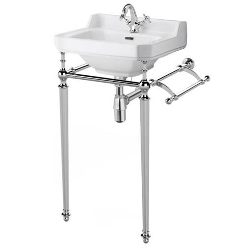 Additional image for Washstand, 500mm Basin & Towel Rail (1TH, Chrome).