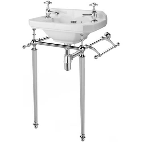 Additional image for Basin Stand With Towel Rail Only (Chrome).