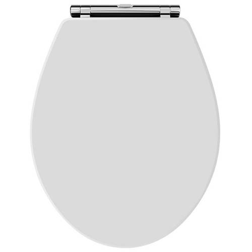 Additional image for Carlton Soft Close Toilet Seat, Chrome Hinge (White).