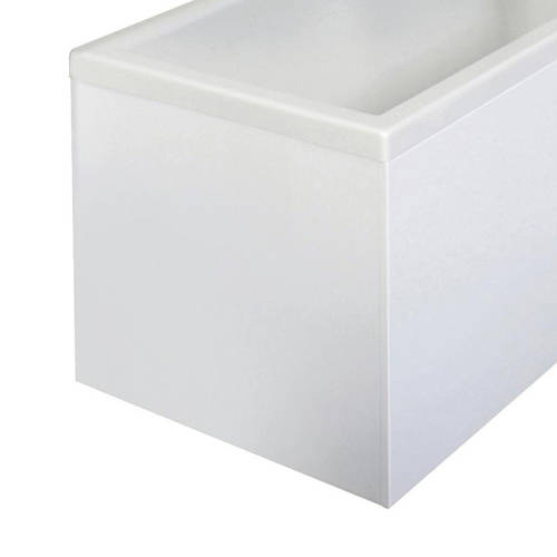 Additional image for Square Shower Bath End Panel (White, 680mm).
