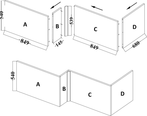 Additional image for Square Side & End Shower Bath Panels (1700x680mm).