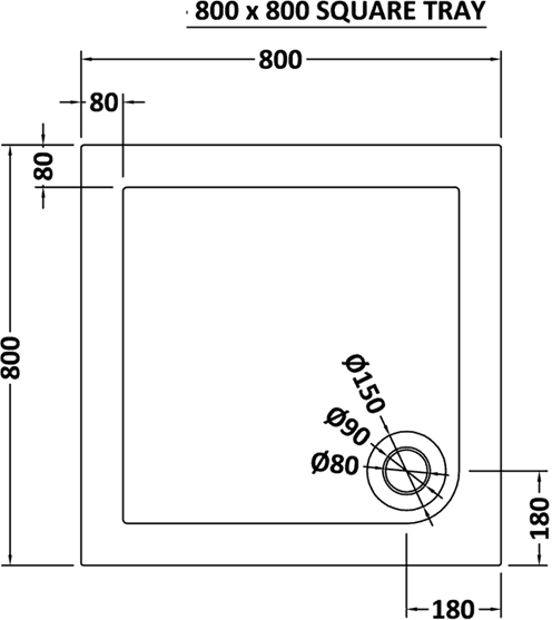 Additional image for Easy Plumb Square Shower Tray. 800x800x45mm.