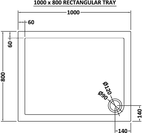 Additional image for Easy Plumb Rectangular Shower Tray. 1000x800x40mm.