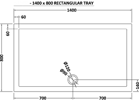 Additional image for Easy Plumb Rectangular Shower Tray. 1400x800x40mm.