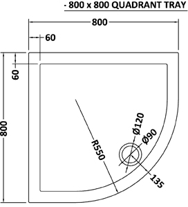 Additional image for Low Profile Quadrant Shower Tray. 800x800x40mm.